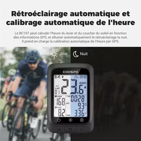 BC107 GPS Cycling Computer 2.4'' Auto Backlight ANT+ Bluetooth Bike Speedometer Support Strava