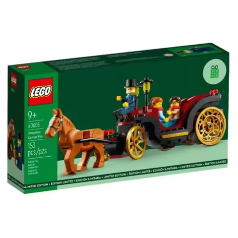 LEGO Wintertime Carriage Ride 40603 GWP - Festive Minifigures, Golden Wheels, and Charming Design fo