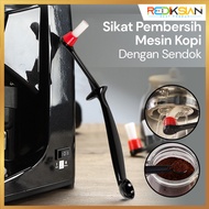 MESIN 1pcs 2 in 1 Espresso Coffee Machine Cleaning Spoon Brush