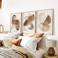 (With Frame) Neutral Modern Wall Art Prints Nordic Brown Beige Abstract Minimalist Prints Pictures