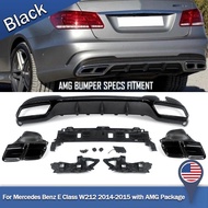 Rear Bumper Diffuser For Mercedes Benz E Class W212 Saloon with AMG Line 2014-2016 AMG E63 Style Glo