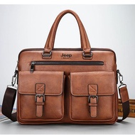 Jeep Business Shoulder Casual Large Capacity Handbag Crossbody Bag Computer Bag for Men