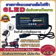 (คูปองส่วนลดค่าส่ง40บาท)6LED สายชาร์จจักรยานไฟฟ้า 48V20AH/48V12AH เครื่องชาร์จจักรยานไฟฟ้า เครื่องชา