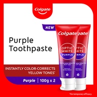 Colgate Optic White Purple Whitening Toothpaste 100g x2 Value Deal