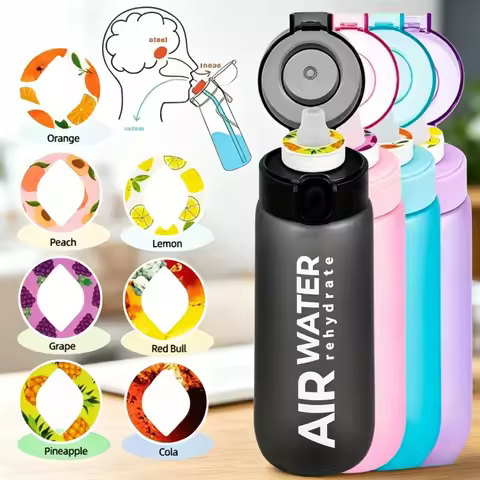 750ml/25oz Fruit Flavor Sports Water Bottle: 0 Sugar 0 Calories with 7 Fruit Pods - Ideal for Fitnes
