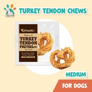 Afreschi Natural Turkey Tendon Pretzel (M) 36g Dog Food Treat Single Ingredient High Protein