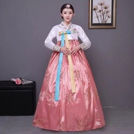 CP77.4 ชุดฮันบกเสื้อขาวกระโปรงชมพู ชุดฮันบกเกาหลี ชุดเกาหลี ชุดประจำชาติเกาหลี Hanbok Korea Costume ชุดฮันบก