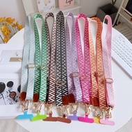 Vintage Embroidery Jacquard Neck Strap Adjustable Crossbody Phone Lanyard Anti-theft Handphone Sling