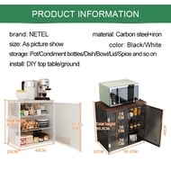 ┋✎Zp Netel Kitchen Rack Cabinet Storage Rack Kitchen Trolley Cabinet Desktop Racks Multi-Layer Dish