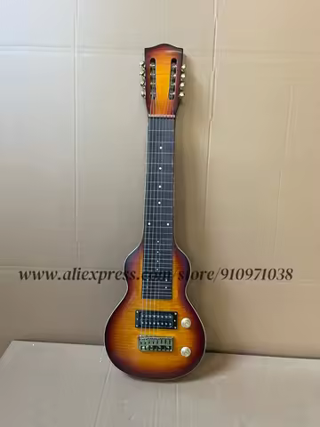 Classic 8-string guitar, sunburst guitar, flamed maple top, fixed bridge, gold tuner, Hawaiian guita
