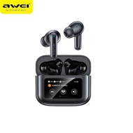 Awei T56 Bluetooth Earphones Smart Touch Screen Bluetooth 5.4 ANC+ENC Noise Cancelling Wireless Earb