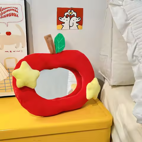 Acrylic Apple Decorative Mirrors Home Bedroom Wall Hanging Hasselblad Mirrors Creative Fun Cute Appl