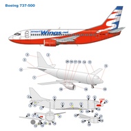 [777 Paper Model] 1:87 1:72 1:64 Boeing 737-500 Passenger Plane Model