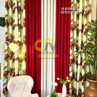 MADRAZO Ribbonet Cream Christmas Curtain - 3IN1 and 5IN1 - 10RINGS 5FT up to 9FT - PREMIUM CURTAIN