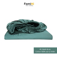 Ga giường 1m2x1m9 1m2x2m Cotton Sateen FamiHi trơn màu cao cấp ra trải đệm 100% vải sợi tự nhiên mềm