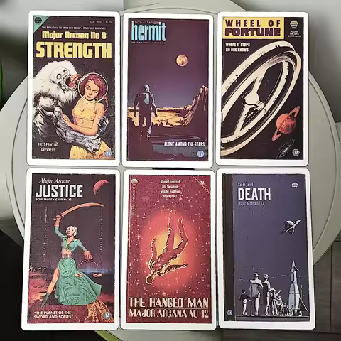 Todd Alcott's Sci-Fi Tarot Science-Fiction-themed Tarot Deck 12*7cm 78 Pcs Tarot Cards Based on Ride