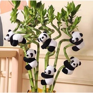 Mini Panda Clip Potted Plant Decoration Plush Doll Small Pendant Desktop Bedroom Creative Gift
