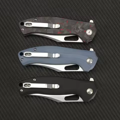 Pocket Folding Knife 14C28N Blade Carbon Fiber Handle Ball-Bearing Outdoor Hiking Camping Cutting Kn