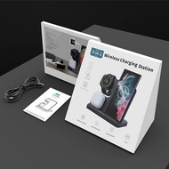 包郵(全新)(Samsung通用)15W三合一無線充電器支架快充可用三星手表Galaxy Watch 4耳機Buds Samsung Iphone等手機/(Samsung Version)3 in 1