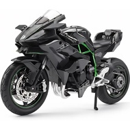 Serasi untuk Mainan Model Motosikal Kawasaki Ninja H2R 1:12 Die-cast Metal Mainan Motosikal Mini unt