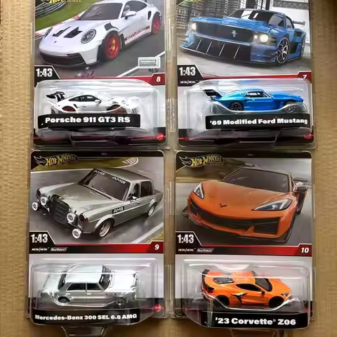 Hot Wheels Premium Car Toys for Boys 1/43 Diecast Mercedes Benz 300 Modified Ford Mustang Porsche 91