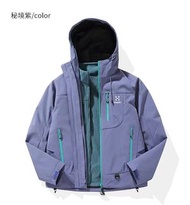 Haglofs 女裝三合一防風防水戶外抓毛冲鋒衣外套 行山風褸 淺紫色 M