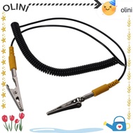 OLINI Anti-Static ESD Grounding Cable, 2mm PU,Metal Coiled Cord, Male-to-Female Polyurethane 180cm /