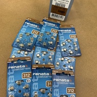 Renata ZA 312 (PR41) Hearing Aid Batteries 6pcs Ag3 original renata