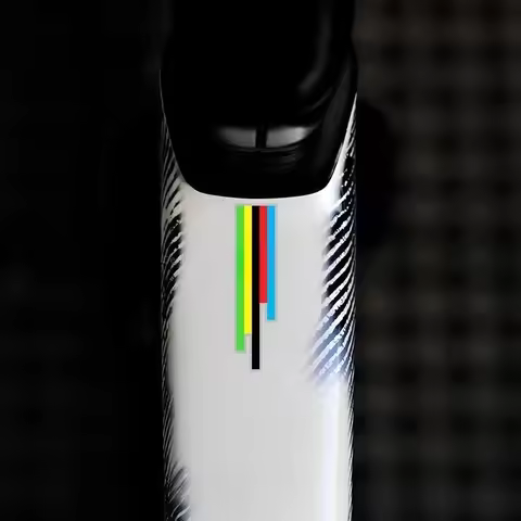 2-Piece UCI Champion Rainbow Sticker - Waterproof and Durable Vinyl Bike Frame, Front Fork, Upper Tu