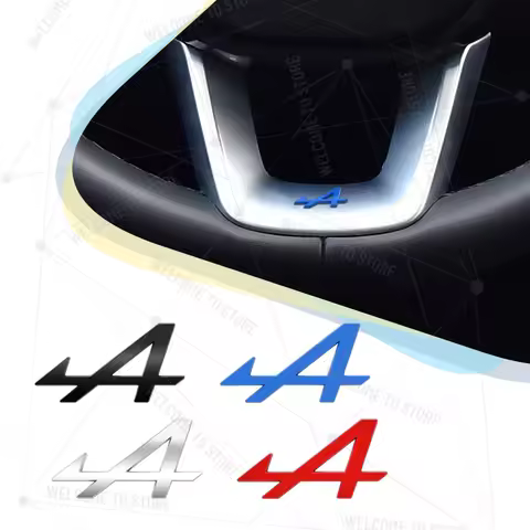 Car Styling Alpine A Logo Metal 3D Letter Interior Steering Wheel Badge Decals Decor For Espace Capt