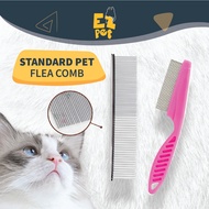 EZPET🐱Pet Flea Comb Stainless Steel Grooming Comb Pet Brush Sikat Kutu Kucing Flea Brush Lice Comb D