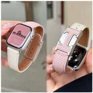 Leather Magnetic H Buckle Watch Strap For Watch Strap Bracelet Series11 10 9 8 7654321,se,Ultra 2 St