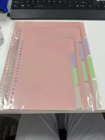 1sets 4pcs A4/B5/A5 PP Plastic Binder Index Divider Sheets 30 Holes Tab Divider for Notebook Rectang