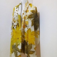 Eco Printing天然花葉移印染羊毛圍巾