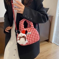 女包 包 斜挎 2024 新款 圣诞毛绒女包 快速出货 2024新款秋冬款包包女甜酷斜挎包手提单肩包可爱圣诞毛绒女包 Fast Shipping 2024 New Style Autumn Winte