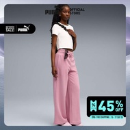 PUMA Prime/Select กางเกงวอร์มขากว้างทรงหลวม Wardrobe Essentials สำหรับผู้หญิง สีชมพู - 62975465