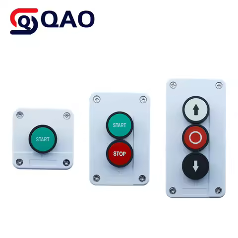 Push Button Switch Control Box Waterproof Button Indicator Light Plastic Case Emergency Stop Reset P