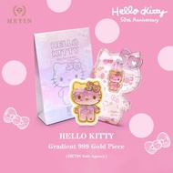 【HETIN】Au 999.9 Pure Gold Hello Kitty Gold Bar（0.2g）Emas KT Cat Gradient Colorful 24K Gold Pieces