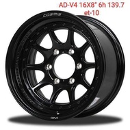 ล้อแม็กใหม่ ขอบ16 - COSMIS รุ่น AD-V4 - สีดำมัน - ขอบ16 x 8.0 x 6รู139 ET-10/-10 - ส่งฟรี Kerry Expr