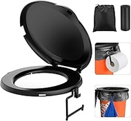 Portable Toilet Seat for 5 Gal Buckets, Camping Toilet Seat with Lid for Adults, Snap-on Toilet Seat