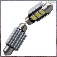 [L E U R] 2 x 36mm 3 SMD 5050 LED Error Free Dome Festoon Light w Heatsink