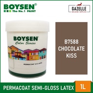 Boysen Permacoat Semi-Gloss Latex Paint Chocolate Kiss B7588- 1 Liter