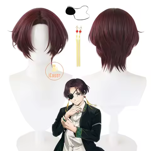Anime WIND BREAKER Hayato Suo Cosplay Wig Short Brown Hair Earrings Eyepatch Bofurin Haruka Sakura H