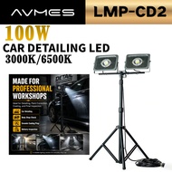 Car Detailing Work Light Dual LED Inspection Lamp Detailing Light Set (Twin 50W LED with Stand)