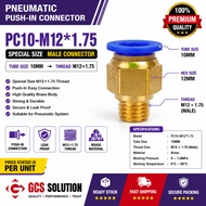 PC10-M12x1.75 SPECIAL SIZE PNEUMATIC PUSH-IN CONNECTOR 10MM TUBE x M12 x 1.75 MALE THREAD