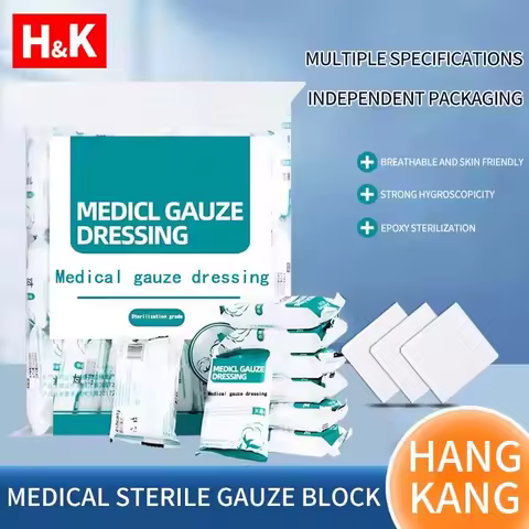 10-1000pcs Sterile Medical Gauze Block Wound Dressing Combat Hemostatic Sterile Medical Gauze Pad St