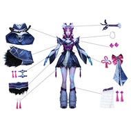 ROLECOS LOL ชุดฮาโลวีนสำหรับผู้หญิงชุดที่ครอบเท้าชุดฮาโลวีนลายหมาจิ้งจอกปีศาจเก้าหาง LOL เกมชุดคอสเพ