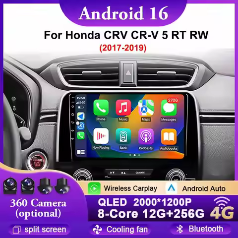 Android 16 Car For Honda CRV CR-V 5 RT RW 2017-2019 GPS Navigation Auto Screen Carplay 4G WiFi BT DS