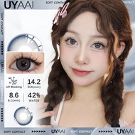 UYAAI x FRESHLADY 1 คู่คอนแทคเลนส์สี Fog Ice รายเดือน ชุดคอนแทคเลนส์ รายเดือน ปริมาณน้ำ 42% Contact