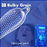 10 pcs Male Condom Feeling Ultra Thin ICE 3D Bulky Grain Condom with Bolitas Condoms with Lubricant Condom for Men Sex